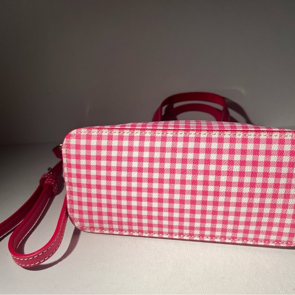 Dooney & Bourke Pink Gingham Mini Satchel Crossbody Bag - Picture 14 of 16